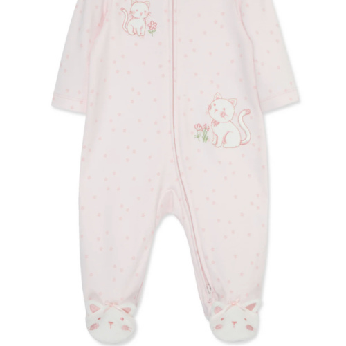 Sweet Kitties 2-Way-Zip Footed One-Piece