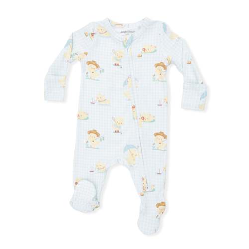 Vintage Spring Ducklings Green - 2 Way Zipper Footie