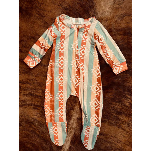 Aztec footed baby sleeper