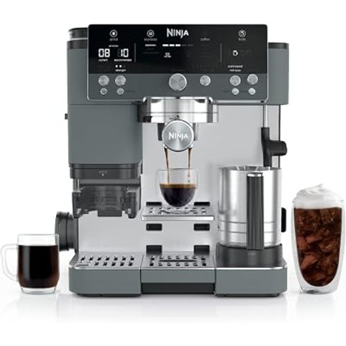 Ninja Luxe Café Premier Espresso, Drip Coffee & Cold Brew, Green, ES601GY | Built-in Grinder, Hands-Free Milk Frother, and Assisted Tamper for Cappuccinos & Lattes