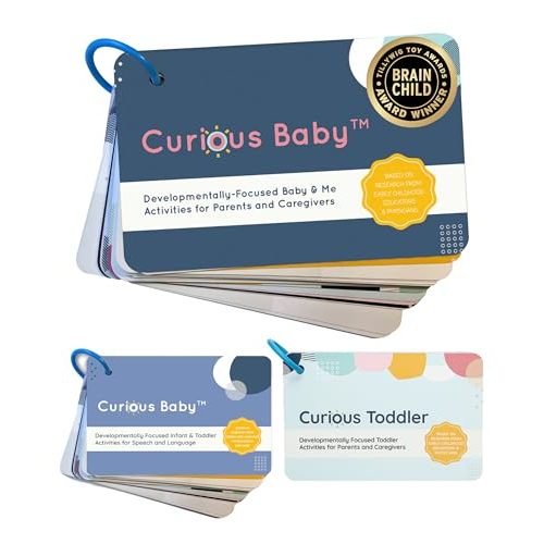 Curious Baby™, Toddler, and Speech Development Cards. Award Winning 40+ Activities for Baby & Me, Activity at Home, Speech and Language Development