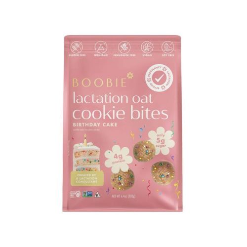 Boobie Boobie Gluten Free Vegan Lactation Cookie Snacks for Breastfeeding - Birthday Cake - 6.4oz