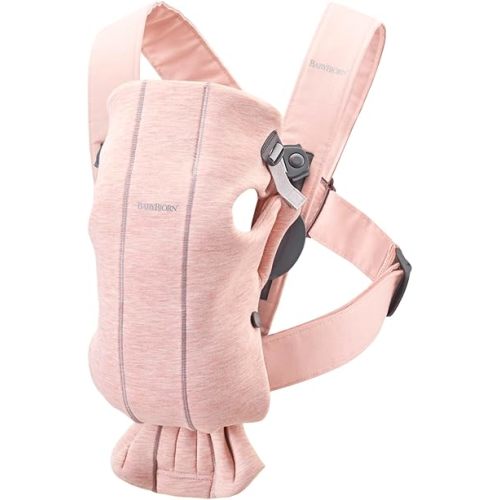 BabyBjörn Baby Carrier Mini, Light Pink, 3D Jersey | Infant Carrier (7-25 lbs), Ergonomic, Easy-to-Use