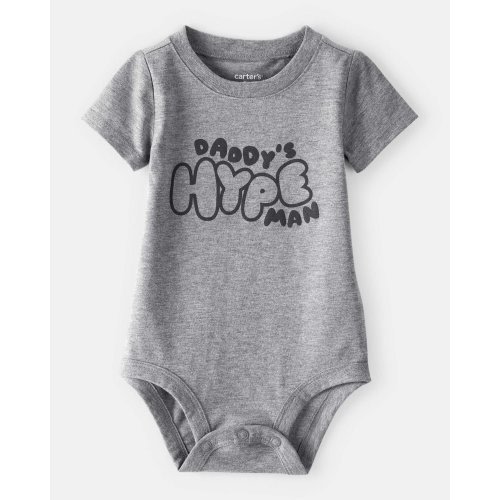 Baby Boy 'Daddy's Hype Man' Short-Sleeve Graphic Bodysuit - Grey | Carter's