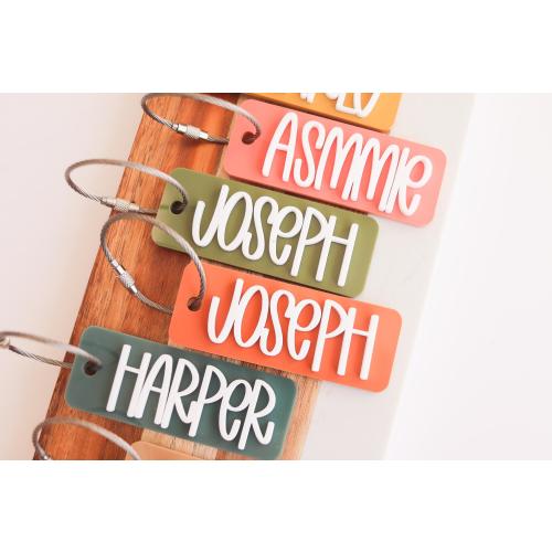 Name Acrylic Bag Tag Keychain Backpack Tags Kids Tags Keychain Acrylic Name Tag Lunch Box Tag Luggage Tag Diaper Bag Tag Kids Backpack Tag
