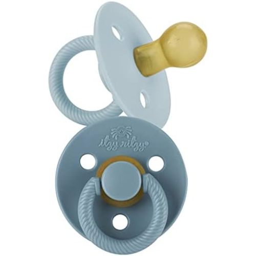 Itzy Ritzy Natural Rubber Pacifiers for 0–6 Mos, Set of 2 (Harbor & Coast)