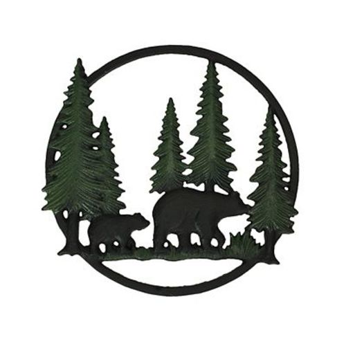 Black Bears in Forest Wall Hanging - 12" - Cabin Decor