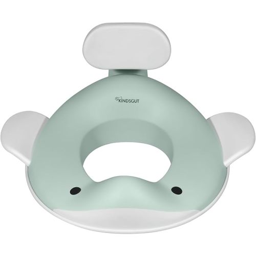 Kindsgut Whale Potty Training Seat for Toddlers, Aquamarine | Kids Toilet Seat with Backrest, Non-Slip, Fits Round & Oval Toilet Seats, Designed in Germany