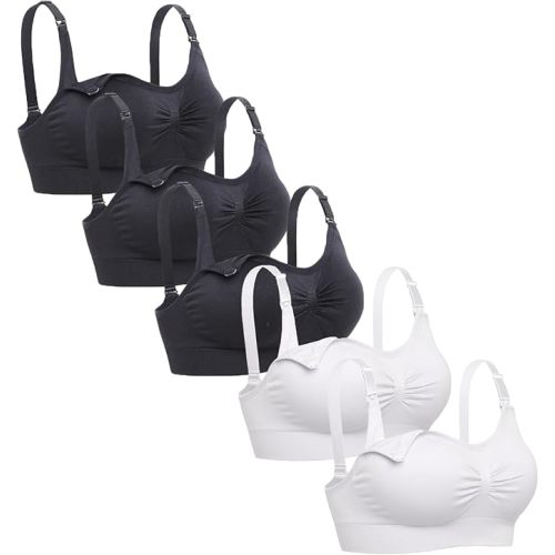Lataly Womens Seamless Nursing Bra Sleeping Maternity Bralette for Breastfeeding Pack of 3