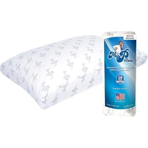 MyPillow Bedding Bed Pillows for Sleeping Queen Size, Gusseted Pillow for Back, Stomach or Side Sleepers Premium Pillow [Queen, Medium]