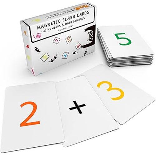 Magnetic Number Flash Cards - Large 0-25 Math Cards, Early Addition and Subtraction, Multiplication, Division and Symbols, for Classroom Teachers, Homeschool, Toddlers, Kids and Adults
