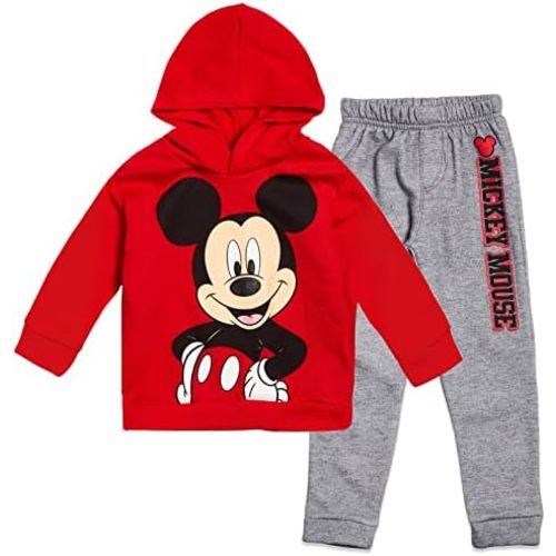 Disney Mickey Mouse Christmas Fleece Pullover Hoodie & Jogger Pants Outfit Set Newborn to Big Kid Sizes (0-3 Months - 14-16)
