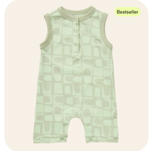 Printed Henley Romper – Young Days