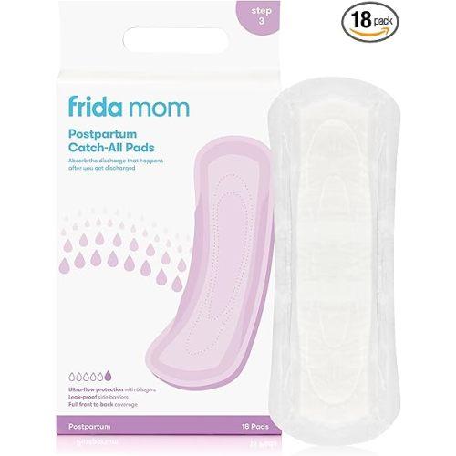 Frida Mom Postpartum Pads, Leak Proof Feminine Care Maxi Pads, 6 Layers of Protection for Maximum Absorbency (18ct)