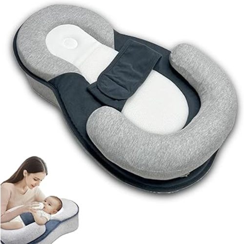 2025 New Baby Wedge Pillow for Newborn, Adjustable Baby Wedge Lounger Pillow for Reducing Spit-Up (Grey)