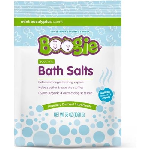 Boogie Kids Soothing Bath Salts, Hypoallergenic, Naturally Derived, Made with Natural Essential Oils, 36oz Eucalyptus (Pack of 1)