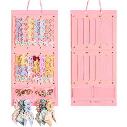 GRDYEAAR Bow Holder for Girls Hair Bows,Double Sided Use Hair Bows Holder Felt Hair Clips Storage Hanger,Baby Hair Accessory Organizer Display Wall Hanging Decor for Girl Room