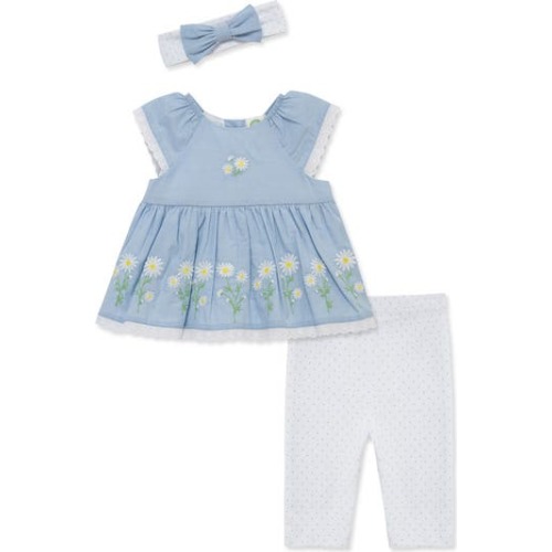 Daisy Border Top, Leggings & Headband Set