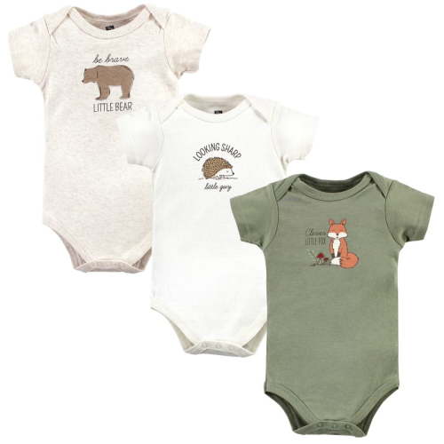 Hudson Baby Cotton Bodysuits, Forest Fox, 0-3 Months