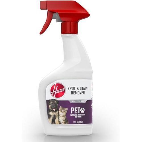 Hoover Pet Spot and Stain Remover, Pet Formula for Carpet and Upholstery, 22 fl oz Formula, White, AH31681