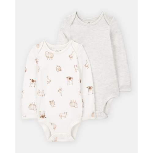 Baby 2-Pack Long-Sleeve PurelySoft Bodysuits | Carter's