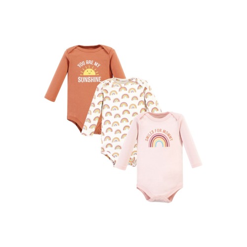 Little Soft Cotton Long-Sleeve One-Piece 3Pk
