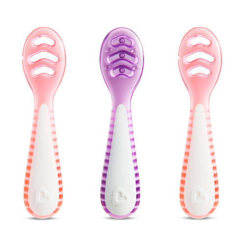 Munchkin Gentle Dip™ Multistage First Spoons - Pink/Purple