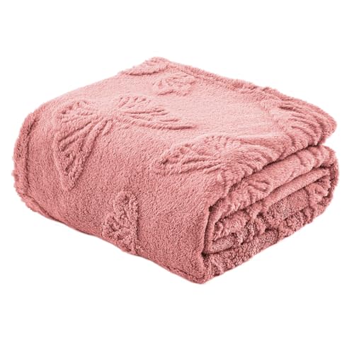Throw Blankets with Butterfly,Soft Warm Blankets for Lover Mom Father Friends Gifts Pets,Lightweight Fuzzy Blanket for Couch Sofa Bed(Pink,50"x60")