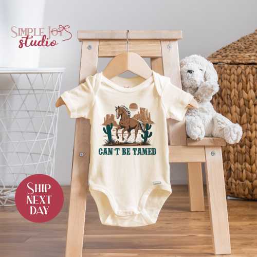 Western Baby Bodysuit: Cowboy Horse, Can't Be Tamed