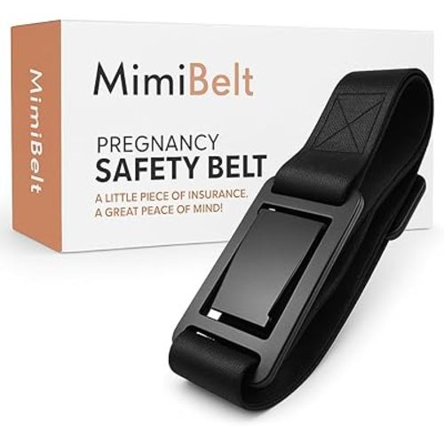 Mimi Belt Cushion Bump Strap-Seat Adjuster for Mother-Prevent The Abdomen from Stress Pregnancy Seat Adjuster for Protecting Belly of Mothers-Universal Fit (Black)