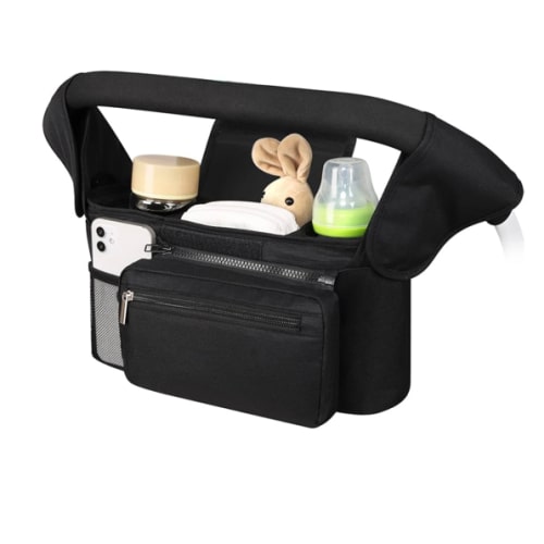 Accmor Universal Stroller Organizer with Insulated Cup Holder Detachable Phone Bag and Shoulder Strap,Stroller Bag Caddy Organizer Fits for Uppababy, Baby Jogger, Britax Strollers