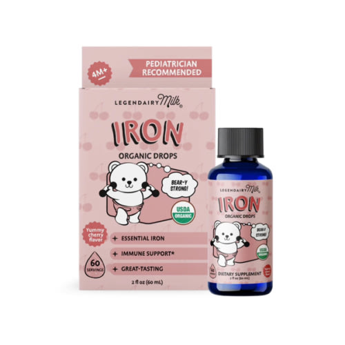 Organic Iron Drops | Liquid Iron Supplement for Babies Toddlers Kids | Legendairy Milk