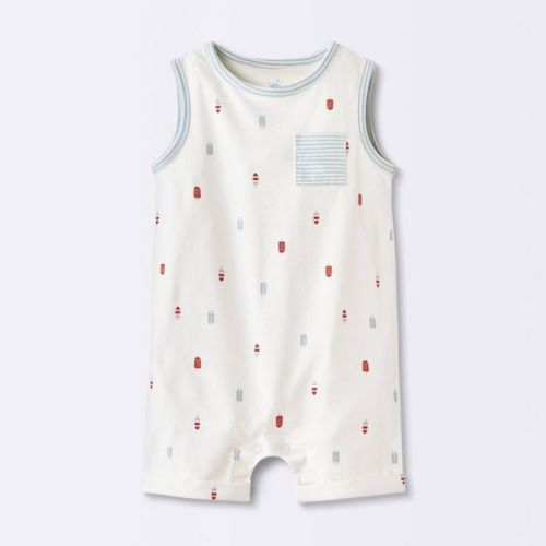 Baby Popsicle Henley Tank Romper - Cloud Island™ White 0-3M