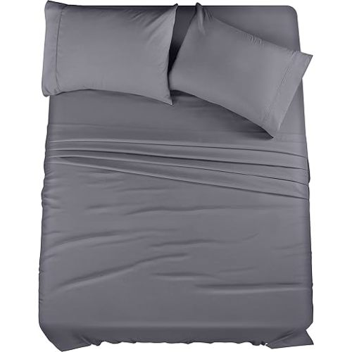 Utopia Bedding Full Sheet Set – 4 Piece Bed Sheets for Full Size Bed, Soft and Breathable Microfiber, Includes 1 Fitted Sheet, 1 Flat Sheet and 2 Pillowcases (Grey)