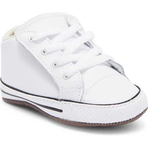 Baby Chuck Taylor® All Star® Mid Top Crib Shoe, 2 M, White/ Natural Ivory/ White