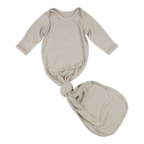 Taupe Ribbed Knotted Gown