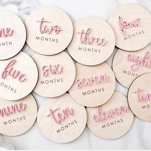 Baby Monthly Milestones - Acrylic Austin Style