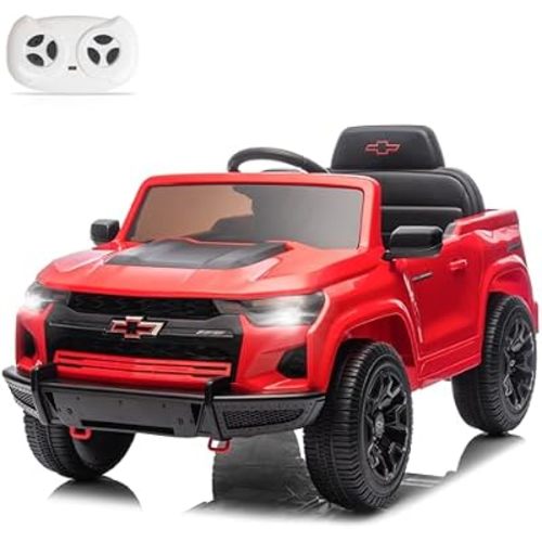 Winado Licensed Chevrolet Colorado 12V Electric Car for Kids, Red