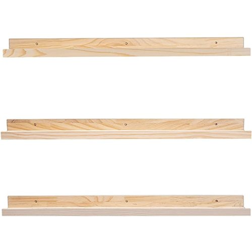 MBYD 36 Inch Floating Shelves, Solid Wood Picture Ledge Photo Shelf with Front Lip for Vinyl Records,Plants & Books, Wall Mount Decorative Display for Kitchen, Nursery, Living Room, Bedroom, Kitchen