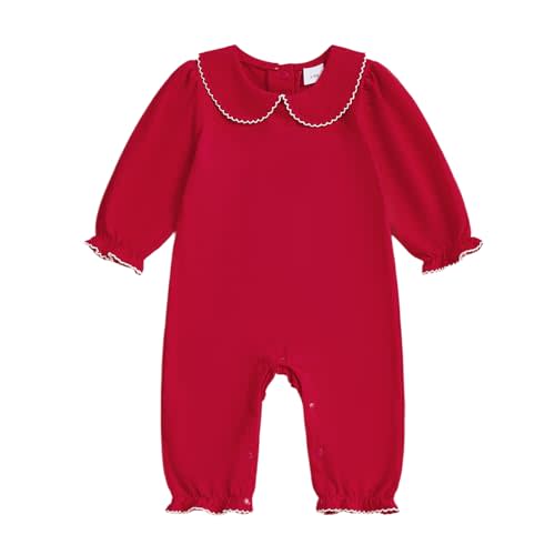 Merqwadd Baby Coming Home Outfit Boy Girl Cotton Long Sleeve Romper Jumpsuit Plain One-Piece Clothes