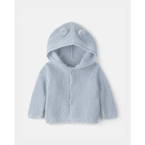 Baby Boy Bear Ears Hooded Sweater - Blue | Carter's