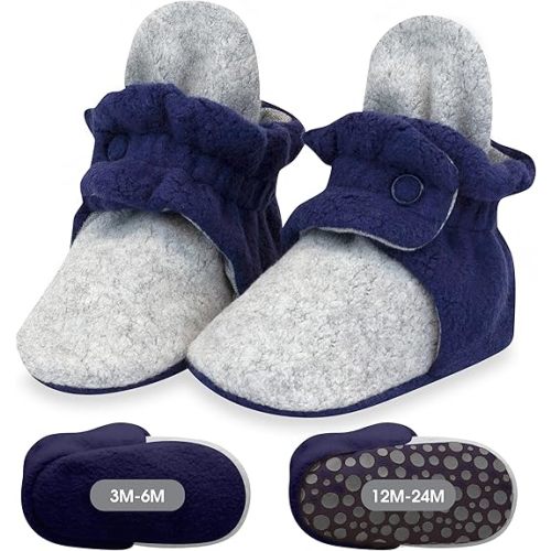 Zutano Baby Boys' Cozie Fleece Baby Booties With Grippers