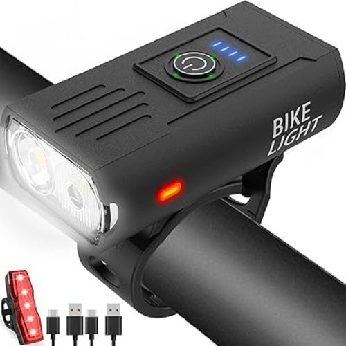 Victoper Bike Light, High Lumens Super Bright Bicycle Lite, 6+4 Modes USB Rechargeable Bike Headlight & Taillight Set, Waterproof Safety Bike Front & Rearlight for Road, Mountain, Night Riding