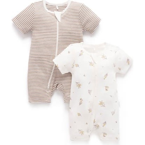 2 Pack Short Zip Romper, 6-12M