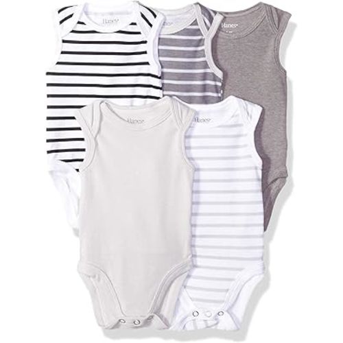 Hanes unisex-baby Hanes Baby Bodysuits, Ultimate Flexy Sleeveless for Boys & Girls, 5-pack