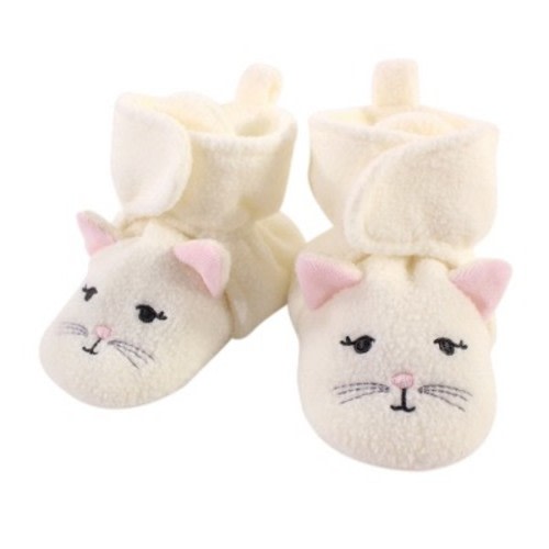 Hudson Baby Infant and Toddler Girl Cozy Fleece Booties, Kitty, 0-6 Months