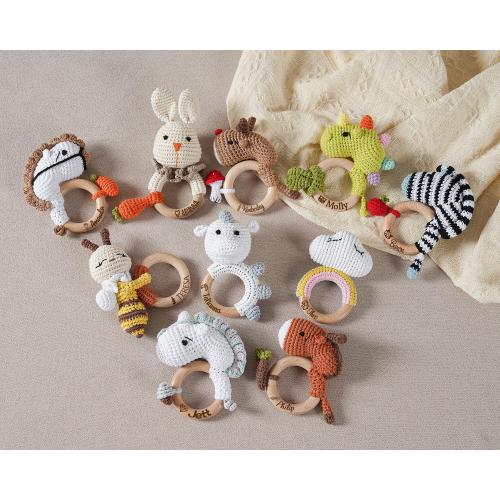 Animal Rattle with Babies Name, Custom Baby Shower Gift, Name Engraving Rattle, Rattle Ring for Newborn Gift, Newborn Gift, Gift for Nephew