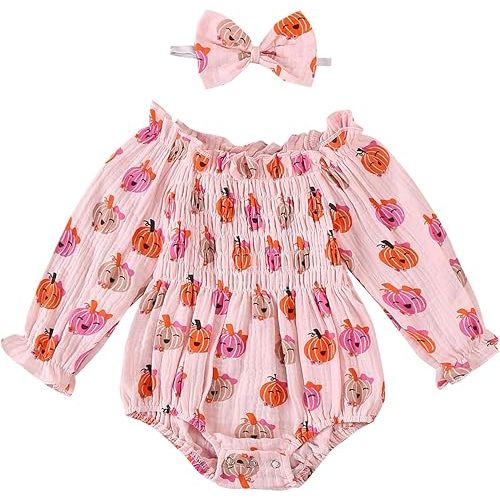 Newborn Baby Girl Outfit Cute Romper Long Sleeve Ruched Bodysuit Comfy Outfits Baby Girl Clothes