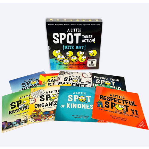 A Little SPOT Takes Action! 8 Book Box Set (Books 9-16: Kindness, Responsibility, Patience, Respect, Honesty, Organization, Diversity, & Safety)