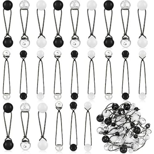 Jutom 24 Pieces Hair Tie Balls 20mm Bubble Ponytail Holders for Girls Double Bead Bubble 80s 90s Hair Balls Tie Elastic Accessories for Baby Toddler(Black and White Series)